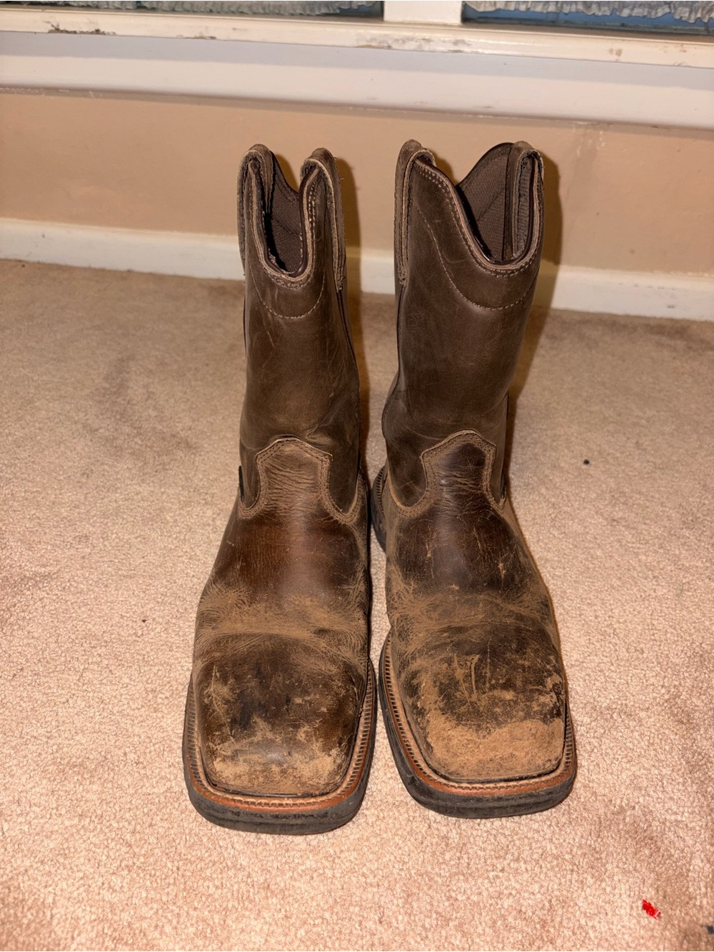 Brazos Men's Waltham Steel-Toe Wellington Work Boots size 7.5D